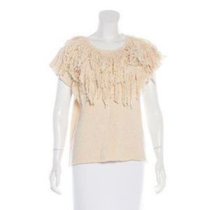 Ulla Johnson Cream Top with Fringe